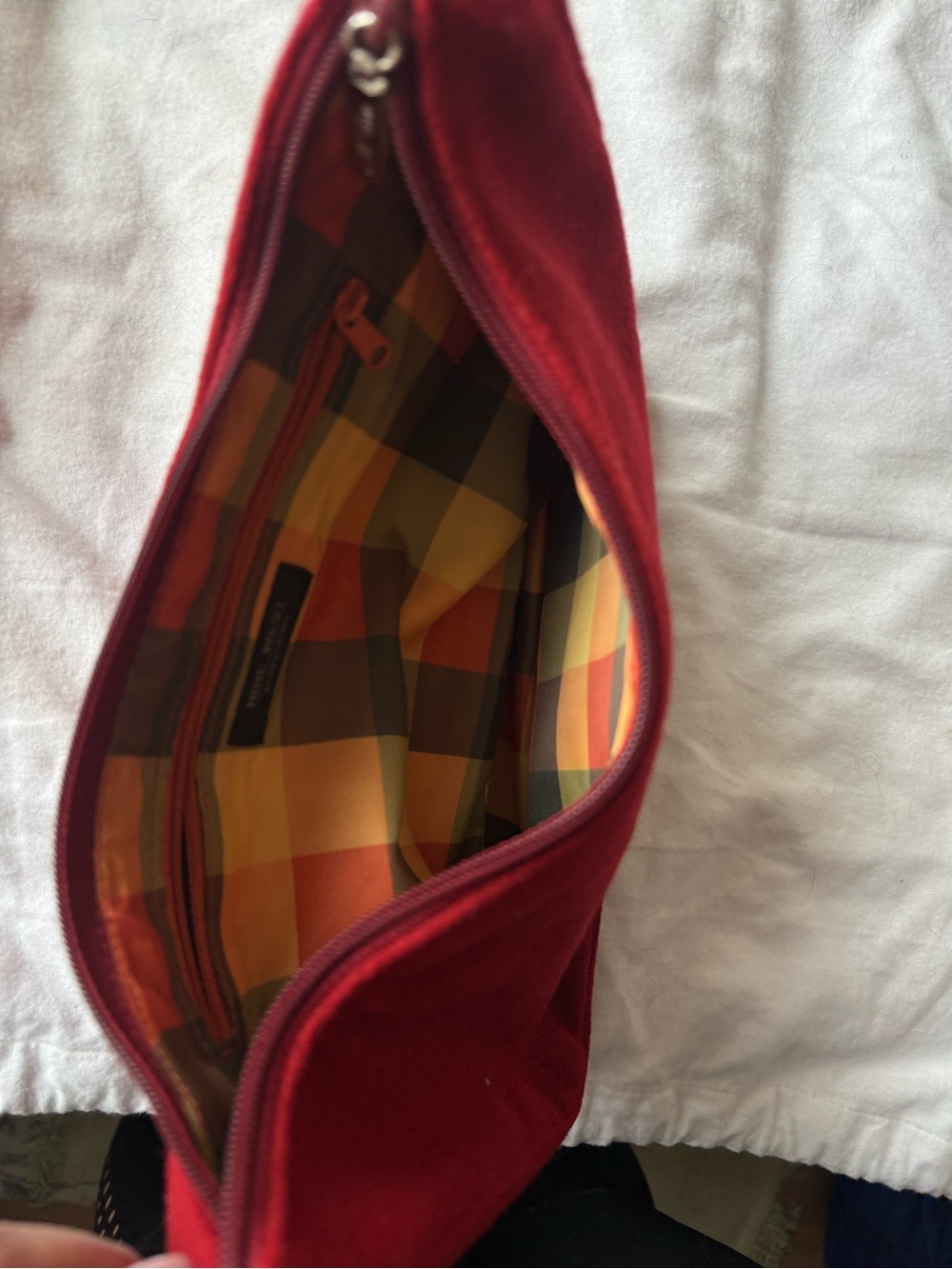 Vintage Nine West Red Fabric Shoulder Bag – Classic Y2K Minimalist Purse - Picture 3 of 4